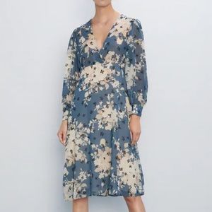 ZARA Floral Midi Dress